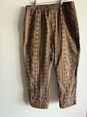 Men's Stussy Brown Patterned Casual Elastic Waist Pants